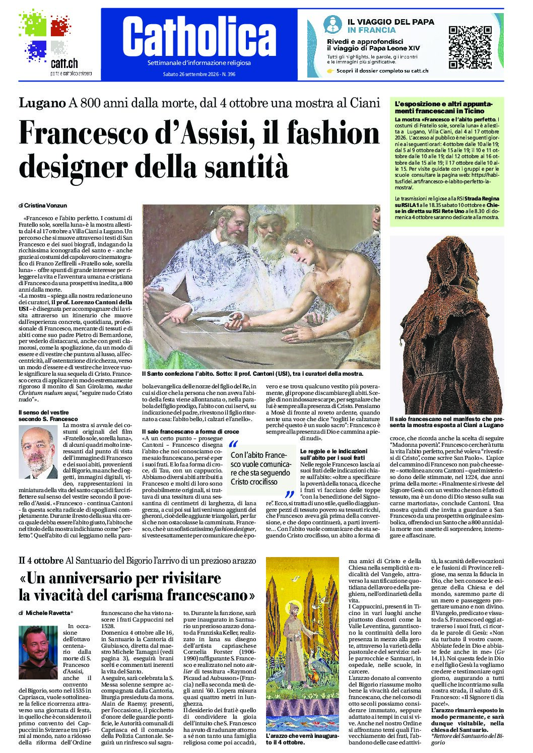 Catholica, sabato 26 settembre 2026
