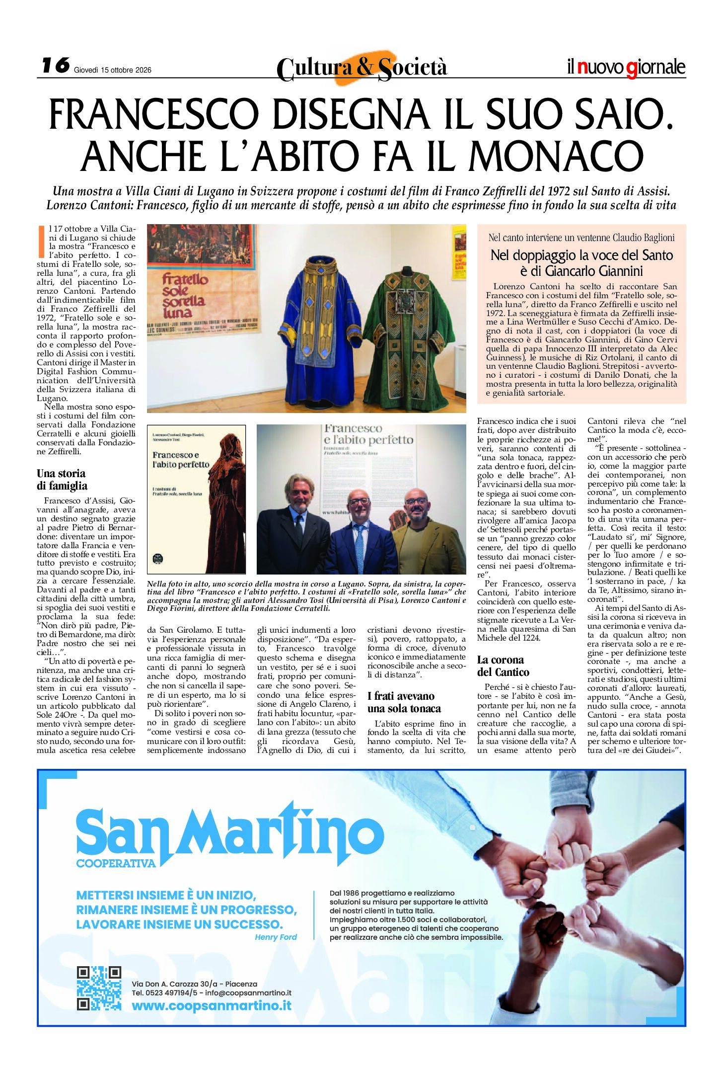 Il Nuovo Giornale, giovedì 15 ottobre 2026