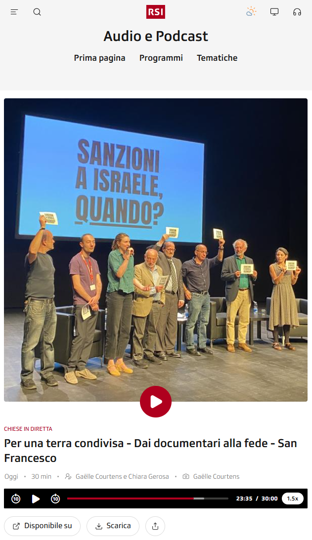 Chiese in diretta, RSI Rete Uno, domenica 11 ottobre 2026
