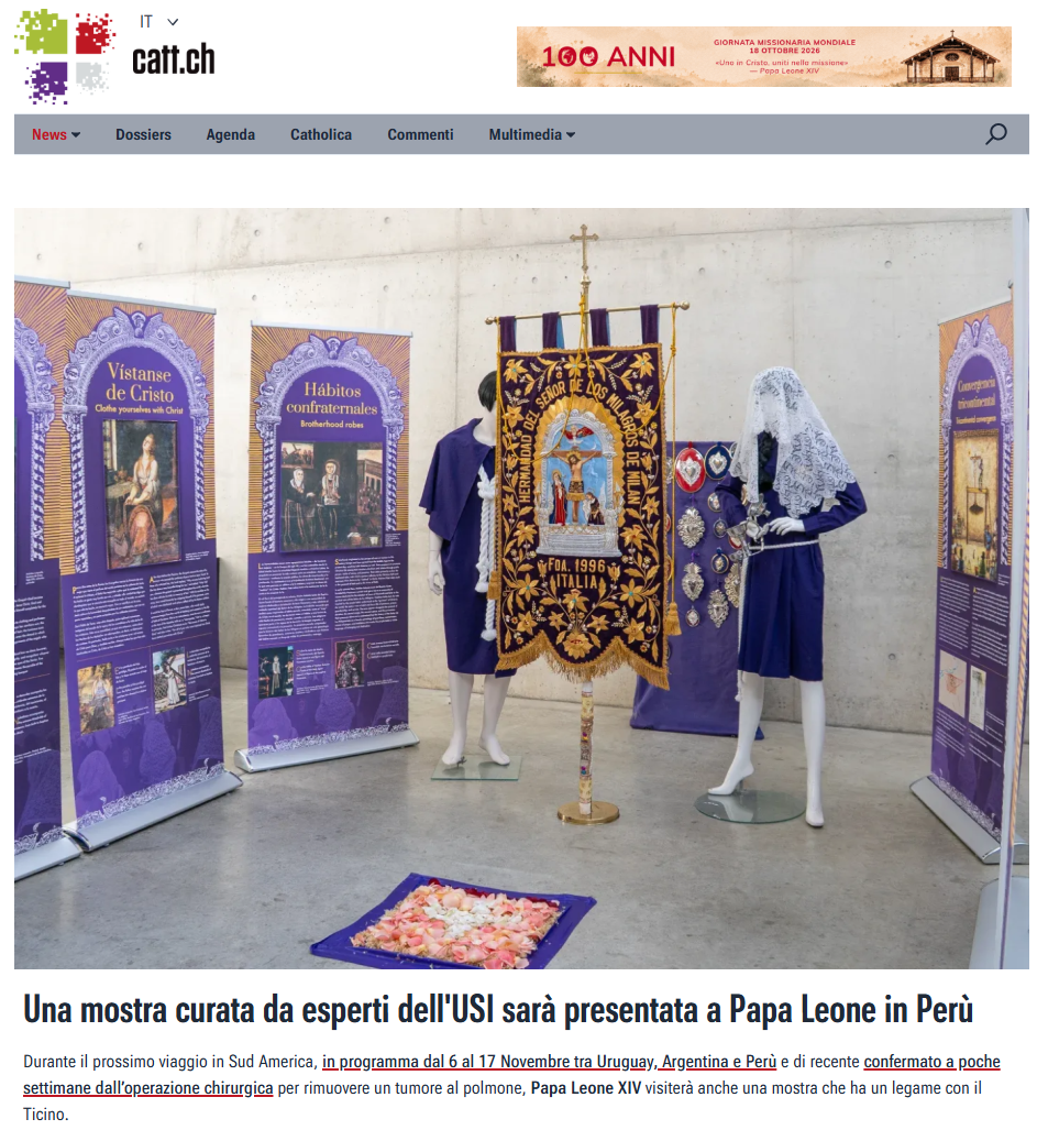 Una mostra curata da esperti dell'USI sarà presentata a Papa Leone in Perù catt.ch <BR>28.10.2026